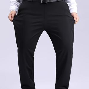 TEMU 플러스 사이즈 남성용 비즈니스 캐주얼 바지, 플러스 사이즈 정장 바지, 플러스 사이즈