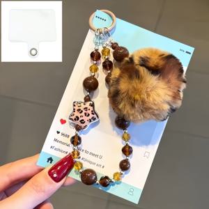 TEMU 1개 별 모양 비즈 프린트 빅 폼폼 비즈 휴대폰 장식, 포장 추가, 카메라 펜던트, 높은 외관 V 멀티 시나리오 매칭 펜던트, 여자친구를 위한 발렌타인데이 선물