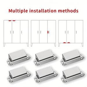 TEMU 6개입 스테인리스 스틸 자석 도어 캐치 래치 (나사 포함) - 향상된 문 닫힘 흡착력, 자석, 캐비닛, 옷장, 신발장용, 모던 래치 디자인 | 내구성 있는 구조, 자석 도어 래치