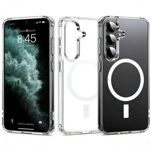 TEMU 폰 케이스: 같은 투명 마그네틱 하드 백 소프트 보더 폰 케이스, 노란색으로 변하지 않음, 완벽한 핏, 삼성 갤럭시 S26 플러스 울트라 엣지 폰 케이스