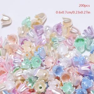 TEMU 200개 파스텔 펄 소형 아크릴 비즈, 주얼리 만들기, 공예, 핸드메이드 액세서리, 매끄러운 표면, 가벼운 소재, 공예용품