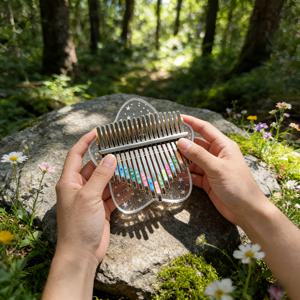 TEMU 결정적인 21음계 칼림바 엄지 피아노, 클리어 외관, 과 같은 아크릴 휴대용 손가락 피아노, 튜닝 해머 및 케이스 포함, 음악 애호가, 생일 선물로 적합