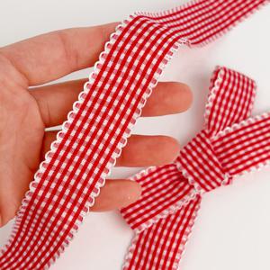 TEMU 2야드 레드 섬세한 체크 무늬 리본, 레이스 엣지 리본, 부케 장식 리본, 수제 꽃다발, 선물 포장, 파티 장식, 플로럴 디자인, 선물 리본, 이벤트 장식, 플로럴 리본, 웨딩, 발렌타인데이 선물에 적합