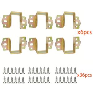 TEMU 4/6개 세트, 침대 프레임용 튼튼한 사이드 레일 커넥터 (브래킷 어댑터 및 강화된 U자형 지지 하드웨어 포함). 나무 침대 프레임 및 가구 조인트에 적합. 나사 포함