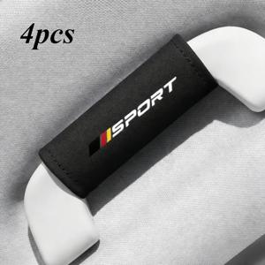 TEMU 4개 세트 나파 PU 가죽 자동차 내부 액세서리, 스포티 스타일 루프 핸들 장식 커버, 자동차 천장 핸들 보호 커버, 스타일리시 자동차 암레스트 커버