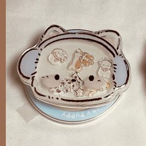 TEMU 귀여운 핑크색 헤드폰 고양이 흔들리는 마그네틱 마운트, 휴대폰과 호환, 탁상용 강력 접착력, 게으른 사람의 선택