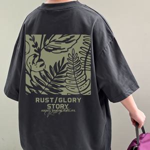 TEMU 2025 남아용 루즈핏 반팔 티셔츠 중형부터 대형 사이즈까지