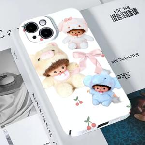 TEMU 휴대폰 케이스 - 귀여운 몬치치 휴대폰 케이스, 아이폰 17 16 16E 15 14 13 12 11 Pro Max Air X XR XSMAX 8 7 Plus 렌즈 보호, 충격 방지 하드 PC 백 커버