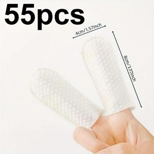 TEMU 55개 부직포 애완동물 청소 장갑 | 강아지, 고양이 치아 관리 및 귀 청소용 일회용 필수품