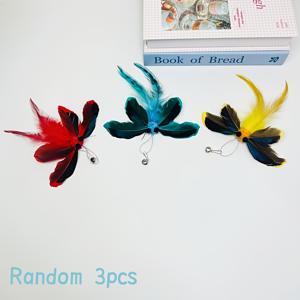 TEMU 고양이 장난감 대체 헤드: 깃털, 오리깃털, 벨 대체 헤드, 컬러풀 모조 곤충, 하루 종일 고양이 즐겁게, 그라데이션 나비 대체 헤드, 인터랙티브 고양이 장난감 액세서리, 고양이에게 해를 끼치지 않는 부드러운 깃털