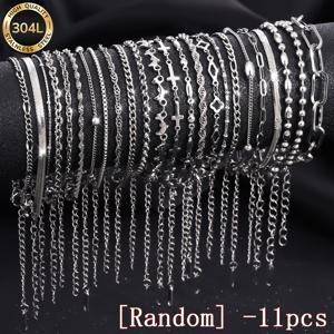 TEMU 11개 [랜덤] 여성 패션 스테인리스 스틸 팔찌, 우아하고 고급스러운 페이드 프리 주얼리 세트, 데일리 및 파티룩에 적합. 발렌타인데이 선물, 생일 선물