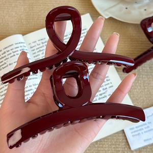 TEMU 두꺼운 머리카락을 위한 고급 프렌치 스타일 레드 헤어 클로 2개 세트, 우아하고 세련된 룩 제공