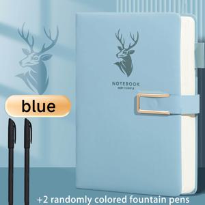 TEMU 3개 A5 인조 가죽 노트북 세트 (1권 + 2펜) + 북마크, 하드 커버 & 자석 잠금 – 비즈니스 미팅 및 대학생 다이어리 필기구