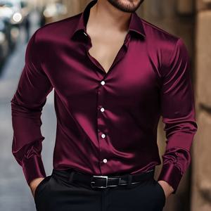 TEMU [Shule Water OBM] 남성용 비즈니스 캐주얼 긴팔 솔리드 셔츠, 간편한 데일리 웨어