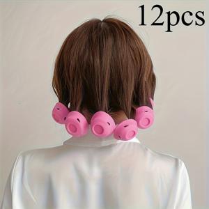 TEMU 모든 헤어 타입용 무열 컬링 세트 12개, 열을 가하지 않는 스타일링 및 오래 지속되는 컬링 도구, 무열 컬 제작기, 자연스러운 웨이브, 탄력 있는 컬, 내구성 있는 롤러, 컬링 로드, 살롱급 컬