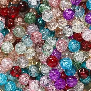 TEMU 488/244개 8mm 크랙 투톤 비즈, 아크릴 비즈, 주얼리, 장식품, 비즈. 축제 장식 및 선물