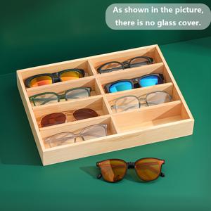 TEMU 월넛 나무 안경 케이스 트레이 스크래치 방지 페어 나무 안경 스탠드 보관 상자 주얼리 디스플레이 플레이트 견고한 나무 안경 정리함 라이트 럭셔리 데스크탑 정리함 최고의 선물, 주얼리 상자