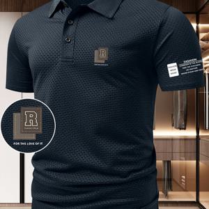 TEMU 여름 남성용 시원한 빠른 건조 아이스 실키 섬유 골프 셔츠, 패셔너블 패턴 셔츠, 통기성 빠른 건조 편안한 셔츠