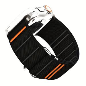 TEMU Apple Watch용 탄성 나일론 루프 스트랩 | 38mm~49mm 직경 호환, 벨크로 여밈, 메탈 버클, 남녀공용 Series 10/9/8/7/6/5/4/3/2/Ultra