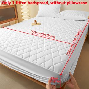 TEMU 1개 간편한 모던 피부 친화적 통기성 부드럽고 편안한 사선 격자 패턴 화이트 침대 스커트, 단색 침대 커버, 매트리스 커버, 매트리스 보호대, 침실용 침대 보호대, 매트리스 보호, 침구 (베개 커버 미포함)