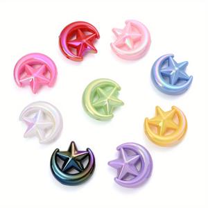 TEMU 27mm 크리에이티브 아크릴 달과 별 모양 비즈 10개입 (다양한 색상), 장식용 쥬얼리 제작, 펜, 목걸이, 팔찌, 귀걸이, 폰 체인 및 선물 장식용 비즈