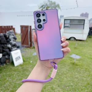 TEMU 휴대폰 케이스 - 아크릴 튼튼한 폰 커버 (S25/S24/S23 Edge Plus Ultra FE A55 A35 A15 A05S A54 A34 A24 A14 A52 A52S A56 36 A26 A16 4G 5G 모델용), 하이글로스 그라데이션 마감과 넥스트랩 포함. 변색 방지 기능으로 부활절 선물로 완벽합니다.