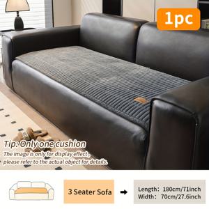 TEMU 1개 고품질 두꺼운 따뜻한 소파 쿠션, 퀼팅 디자인의 플란넬 소재, 라벨링 장인 정신, 모던 스타일, 긴 기하학적 패턴, 폴리에스터 충전재, 반려동물 친화적, 일체형 소파 매트, 가정용 소파 장식