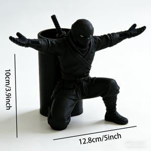 TEMU 닌자 테마 펜꽂이, 책상에 스타일을 더하기에 완벽하며 볼펜, 만년필, 연필, 다양한 문구류를 수납할 수 있어 친구와 동료에게 이상적인 선물입니다