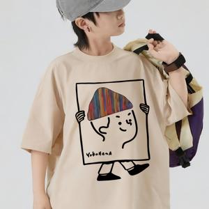 TEMU 2025년 남아용 루즈핏 반팔 티셔츠 (어린이용)