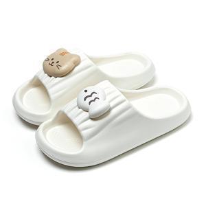 TEMU 라인 아트 아기 고양이 샤오위 인터넷 핫템 여성용 슬리퍼, 여름 아웃도어용, 남녀공용 커플 실내화, EVA 미끄럼 방지 실내 , 귀여운