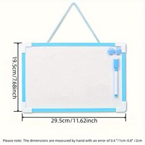 TEMU 양면 화이트보드 (자석식 드라이 와이프 표면 포함) - 멀티 컬러 마커 펜 포함, 공간 절약형 걸이형 디자인, 가정, 사무실, 교실 또는 프레젠테이션에 적합 - 간편한 청소 및 사용
