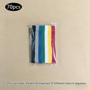 TEMU 70개 다색 후크 앤 루프 케이블 타이, 나일론 소재, 재사용 가능, 충전 케이블/스피커 케이블/낚시 장비/재봉틀/워커 케이블 정리용, 발렌타인데이, 카니발, 음악 페스티벌 등 휴일 조명 스트링 보관용