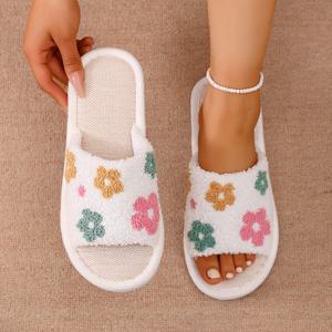 TEMU 여성용 컬러풀 플라워 플로어 슬리퍼 - 편안하고 귀여운 캐주얼 실내화, 여성 신발