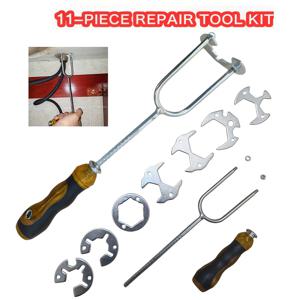 TEMU 7개의 교체용 헤드가 있는 다기능 싱크대 렌치, 조절식 배관 렌치, 가정용 수공구 세트. 욕실/주방 수전 설치, 파이프 수리 및 분해, 가정 유지보수, 일반 배관 조임 및 풀림에 적합