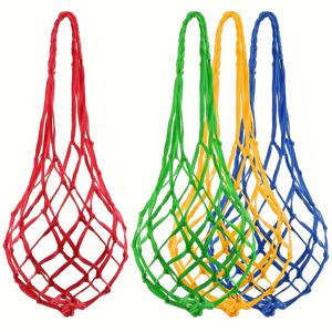 TEMU 닭 모이통 겸용 수경급이대 겸 과일 걸이대 4개 세트 - 가금류, 암탉, 오리용 다기능 채소망 가방, 선명한 색상(빨간색, 노란색, 초록색, 파란색) - 내구성 있는 메쉬 디자인, 간편한 걸이, 자연스러운 먹이 섭취 및 정신 자극 촉진