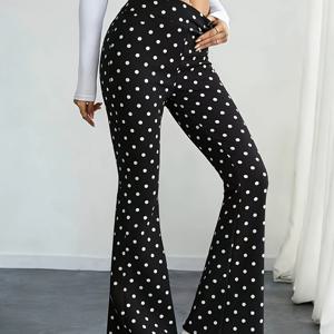 TEMU 봄/여름 프린트 플레어 팬츠를 타겟팅한 캐주얼 스포츠 플레어 트라우저