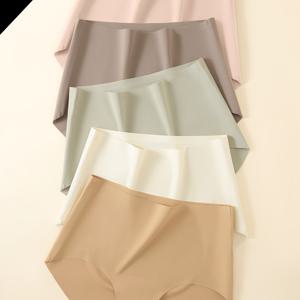 TEMU 신상 심리스 슬림핏 여성 속옷 5개 팩, 편안하고 통기성 좋은 팬티 1개, 사계절 및 데일리웨어용 여성 속옷