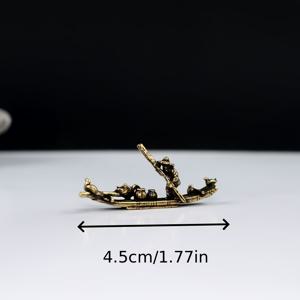 TEMU 낚시배 뗏목 - 황동 페인트 가능 수족관 암석정원 분재 조경 장식품 미니어처 장식