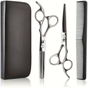 TEMU 헤어 커팅 가위 세트, CIICII 전문가용 미용 가위 키트 (남성 여성 애완동물 가정 살롱 이발 가위)
