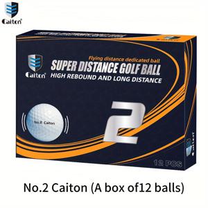 TEMU Caiton 골프 슈퍼 롱 거리 2중 레이어 공 12개입, 40+ 야드 비행 거리 증가, 더 길고 곧은 비행, 부드러운 느낌. 골프공, 골프 용품, 골프 장비