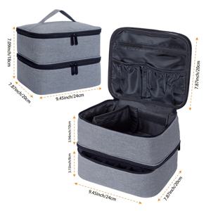 TEMU 네일 폴리쉬 정리함 휴대용 이중 층 화장품 정리함 토트 백 네일 아트, 에센셜 오일, 화장품 세트 일상 여행 용도