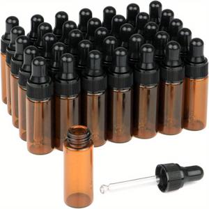 DIY용 빈 에센셜 오일 바이알과 향수 혼합을 위한 100개입 5ml 호박색 유리 드로퍼 병, 보호 기능 포함