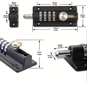 TEMU 4자리 비밀번호가 있는 튼튼한 방수 게이트 잠금장치. 실외 울타리에 적합. 이 키리스 슬라이드 볼트 잠금장치는 재설정 가능하며, 문, 창고, 울타리 및 차고에 적합합니다.
