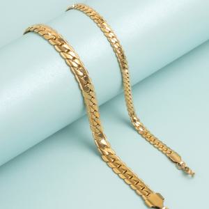 TEMU 2개 18K 금도금 304 스테인리스 스틸 커플 스타일 남녀공용 팔찌 데일리 착용 및 선물용 주얼리