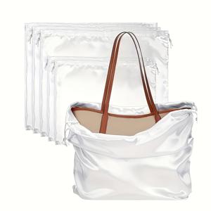 TEMU 가방 안에 가방, 보관 가방, 가방용 방진 가방, 가발 & 실제 속옷 끈으로 조이는 보관 가방, 부드럽고 매끄러운 새틴 끈으로 조이는 파우치, 15.74* 인치, 5개입