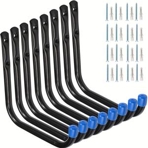 TEMU 쉬운 설치 산업용 금속 차고 후크 - 벽부착 스토리지 & 정리함, 파우더 코팅 마감