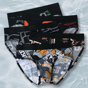 TEMU 5개입 남성 속옷 스포츠 통기성 삼각 브리프 쿨 느낌 십대 스퀘어 반바지 세트