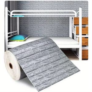 TEMU 2Mx70cm 3D 벽돌 폼 벽 패널, 자체 접착 DIY 양각 돌 벽지, 전기 필요 없음, 깃털 없음, 홈 데코, 거실, 주방, 크리스마스, 부활절, 새해, 유월절, 프레피 룸 데코용