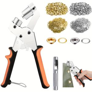 TEMU 10mm 링 200개 포함 완전한 아일렛 펀치 - DIY 방수포, 인조 가죽, 방수 원단 프로젝트, 재봉 및 공예 필수품에 이상적