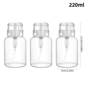 TEMU [3pcs 투명 플라스틱 펌프 병] 3pcs 세트 투명 플라스틱 펌프 병, 향수 없는 충전 가능한 용기, 손톱 페인트 및 메이크업 제거제 보관용